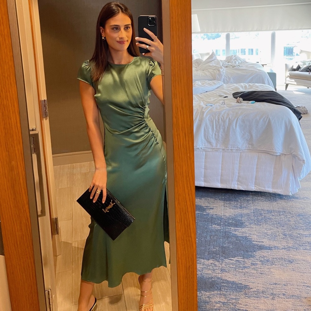Reformation silk green dress
